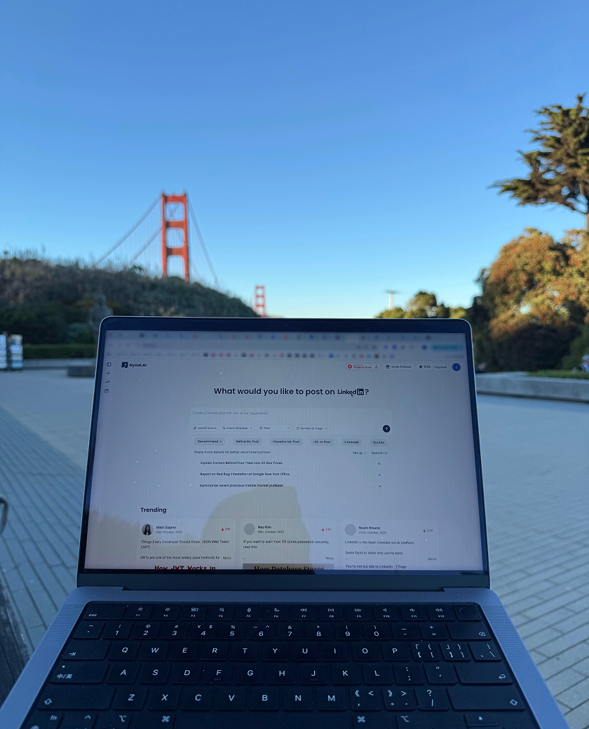 Working by Golden Gate