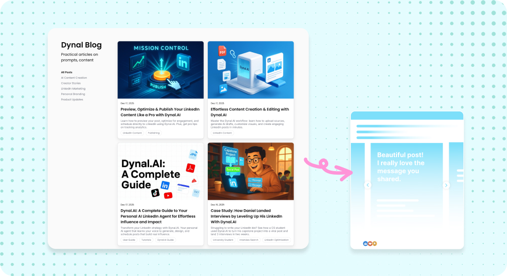 LinkedIn Carousel Generator | AI Carousel Posts | Dynal